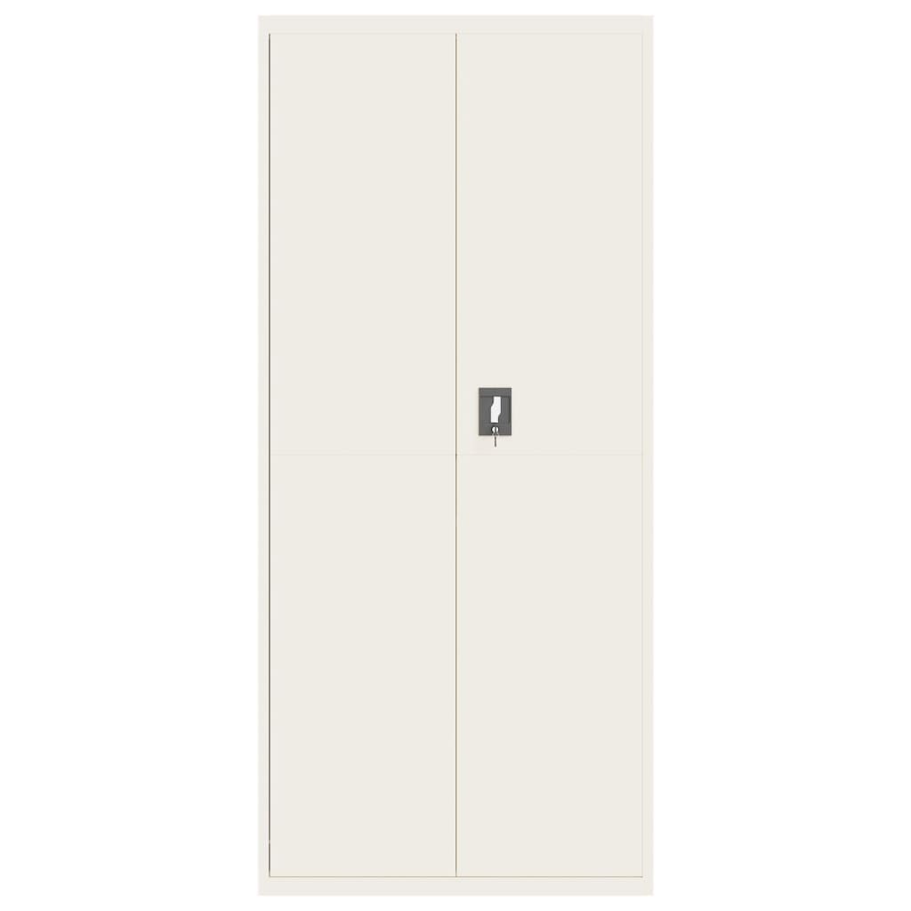 Aktenschrank mit 2 Türen Grau 90 cm Stahl