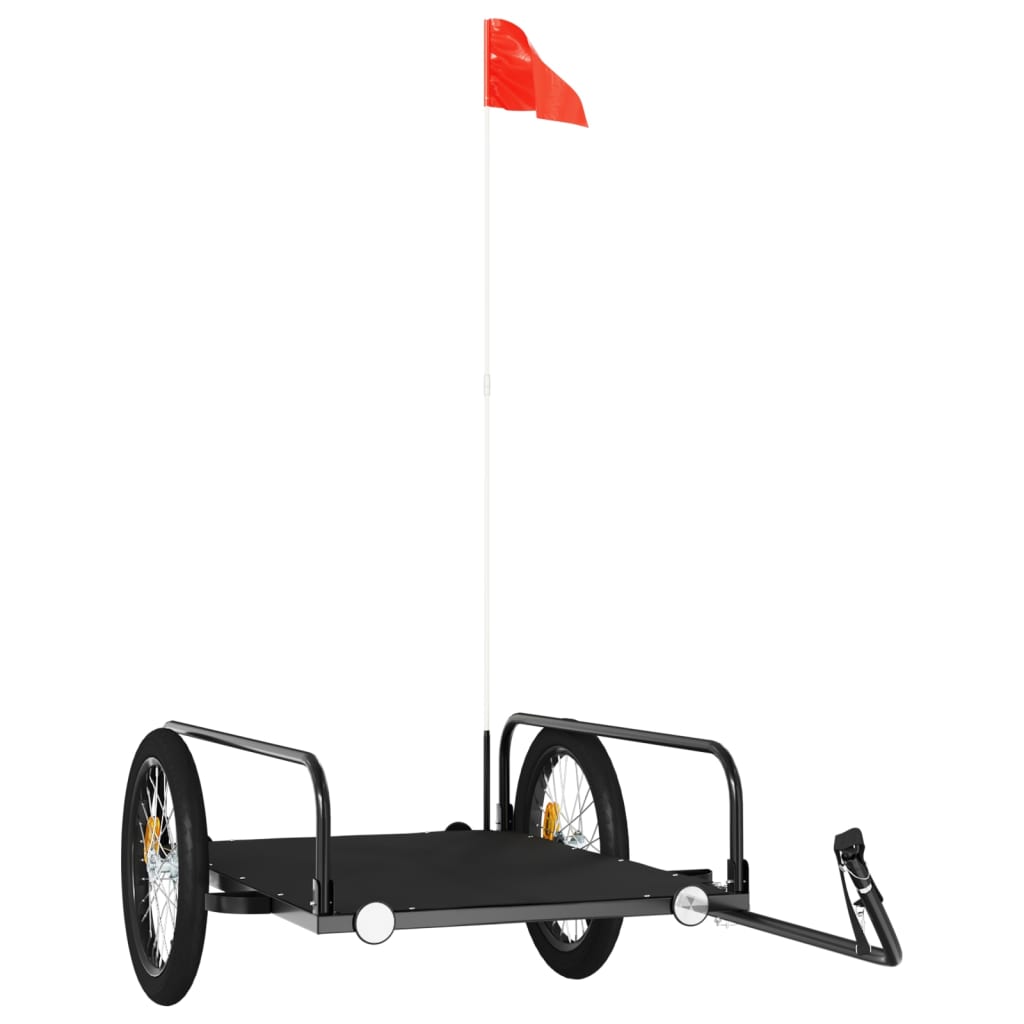 Fahrradanhänger Schwarz 122x53x31 cm Eisen