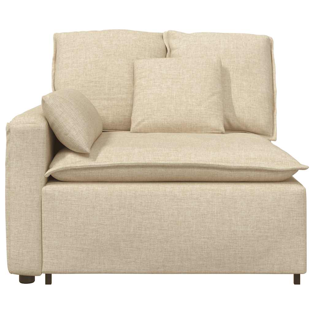 Modulares Sofa Endmodul mit Armlehne Kissen Hellgrau 100 cm