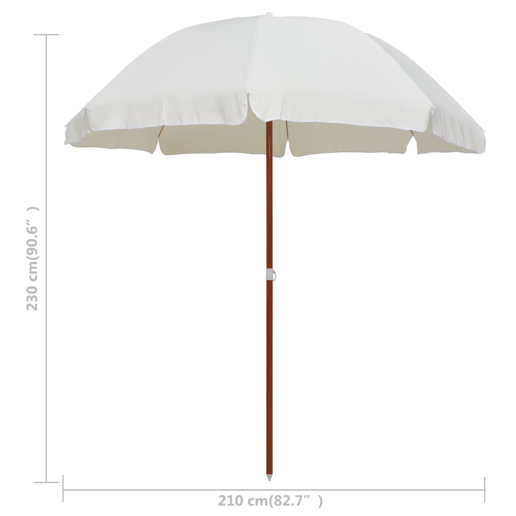 Sonnenschirm mit Stahl-Mast 300 cm Sandweiß