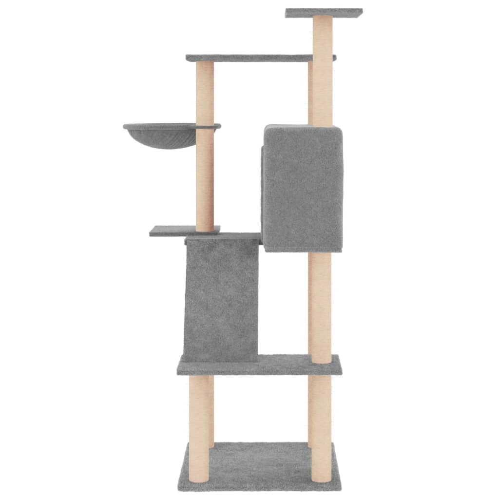 Kratzbaum mit Sisal-Kratzsäulen Creme 143 cm