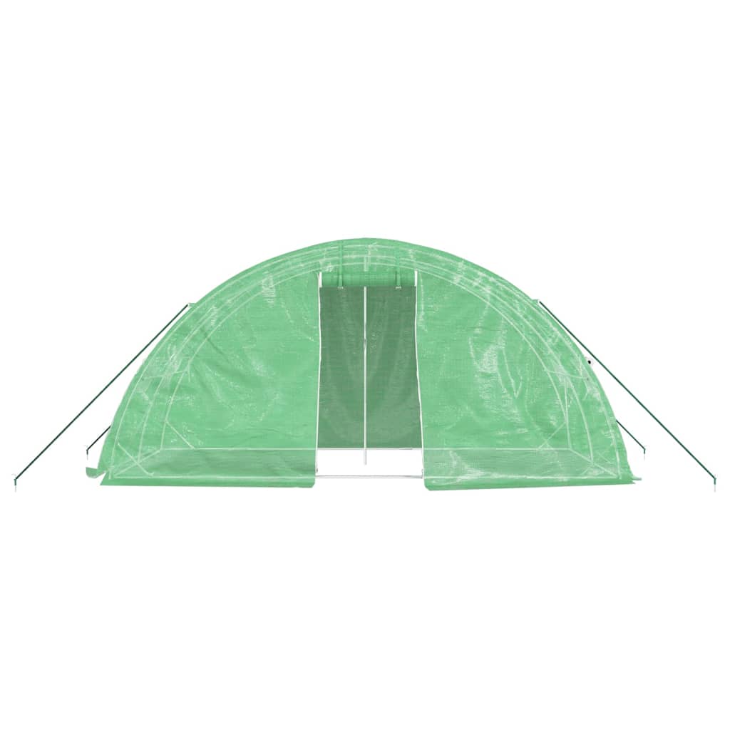 Gewächshaus mit Stahlrahmen Weiß 40 m² 8x5x2,3 m