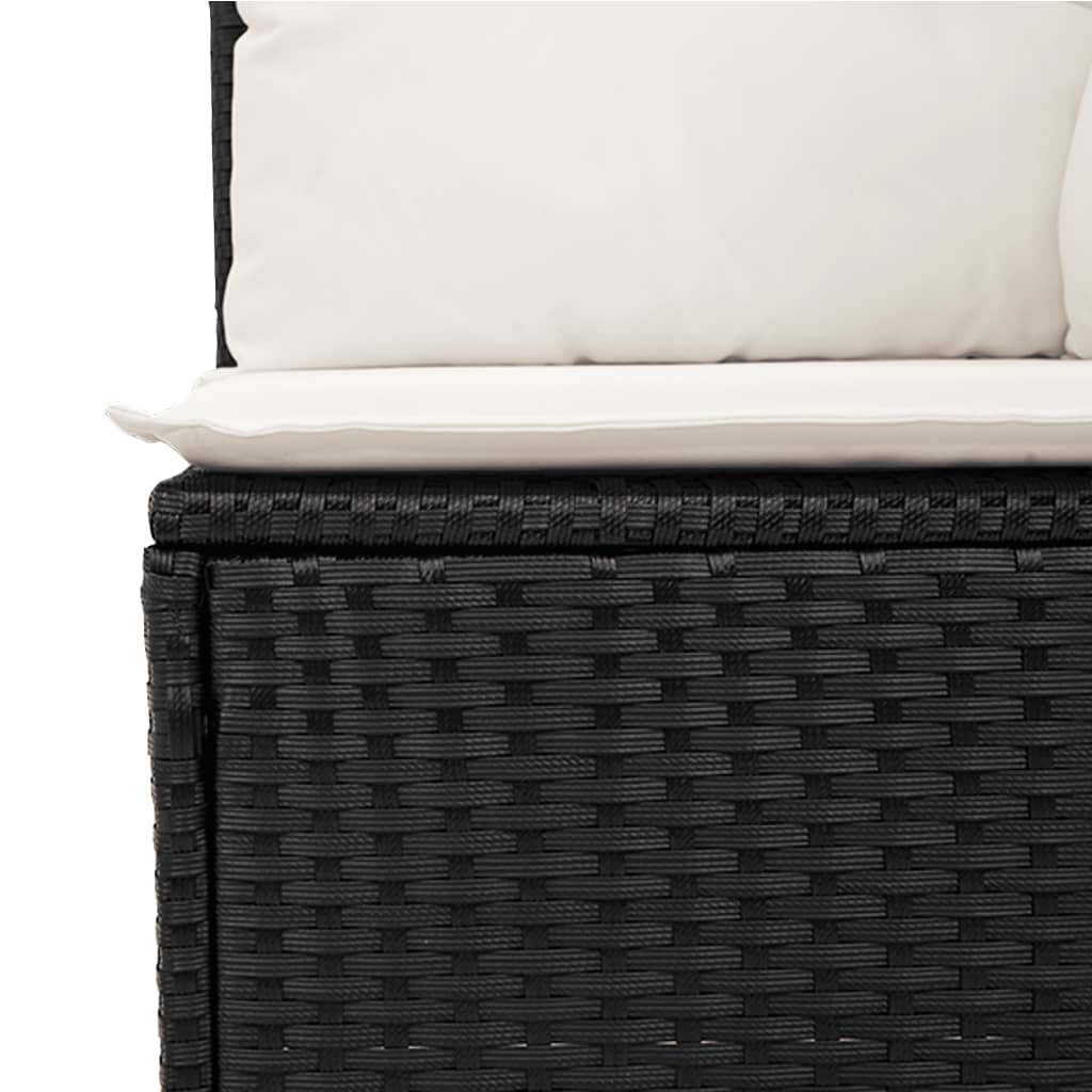 10-tlg. Garten-Sofagarnitur mit Kissen Beige Poly Rattan