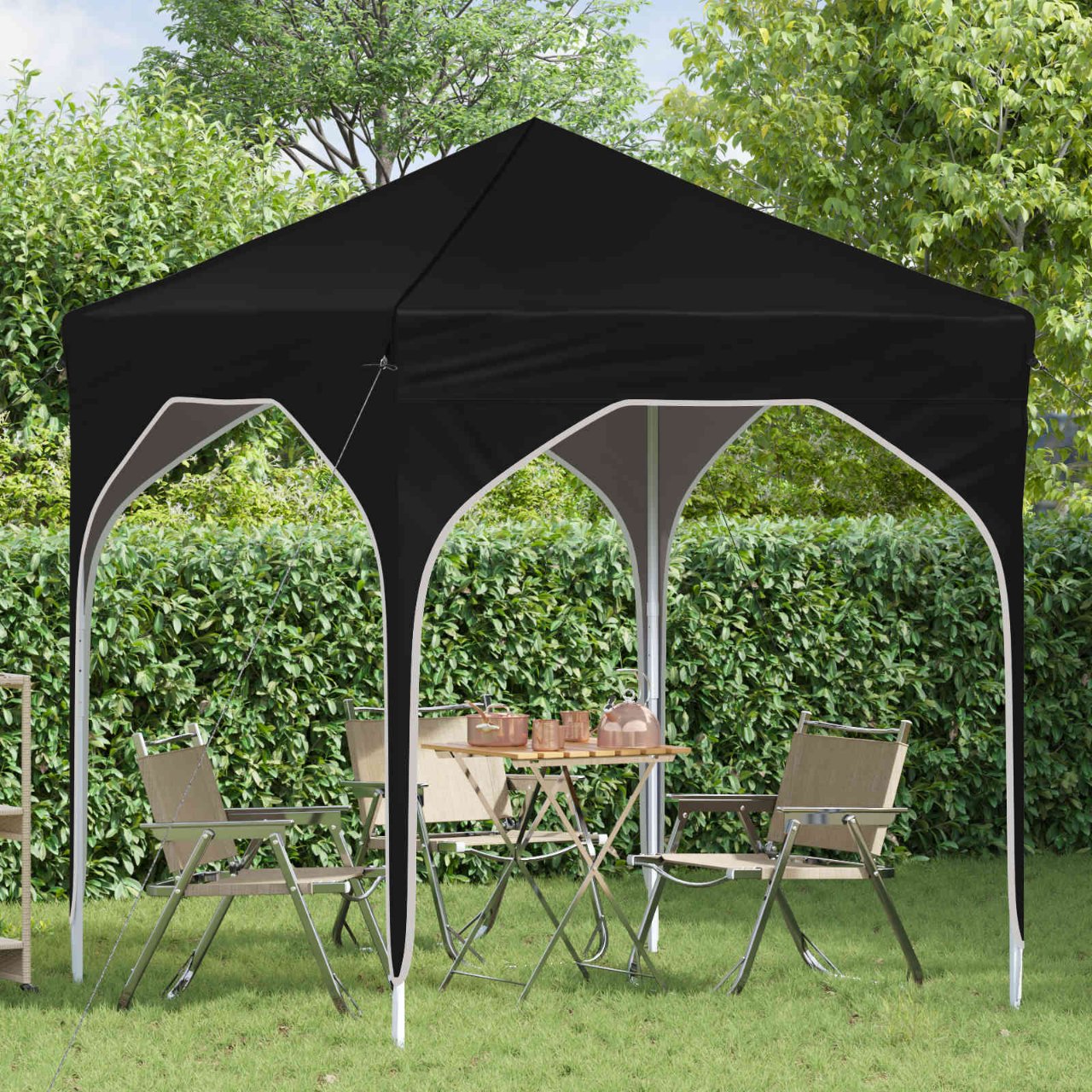 Pop-up Partyzelt 194 x 194 x 245 cm Creme