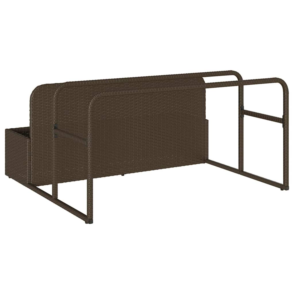 Pool Aufbewahrungsbehälter Schwarz 110x100x57 cm Poly Rattan
