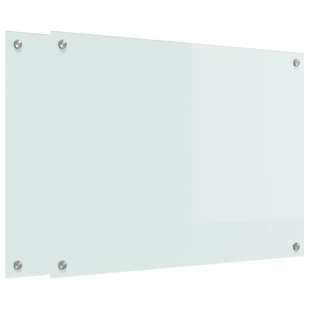 Küchenrückwand 2 pcs Weiß 70 x 40 cm Gehärtetes Glas