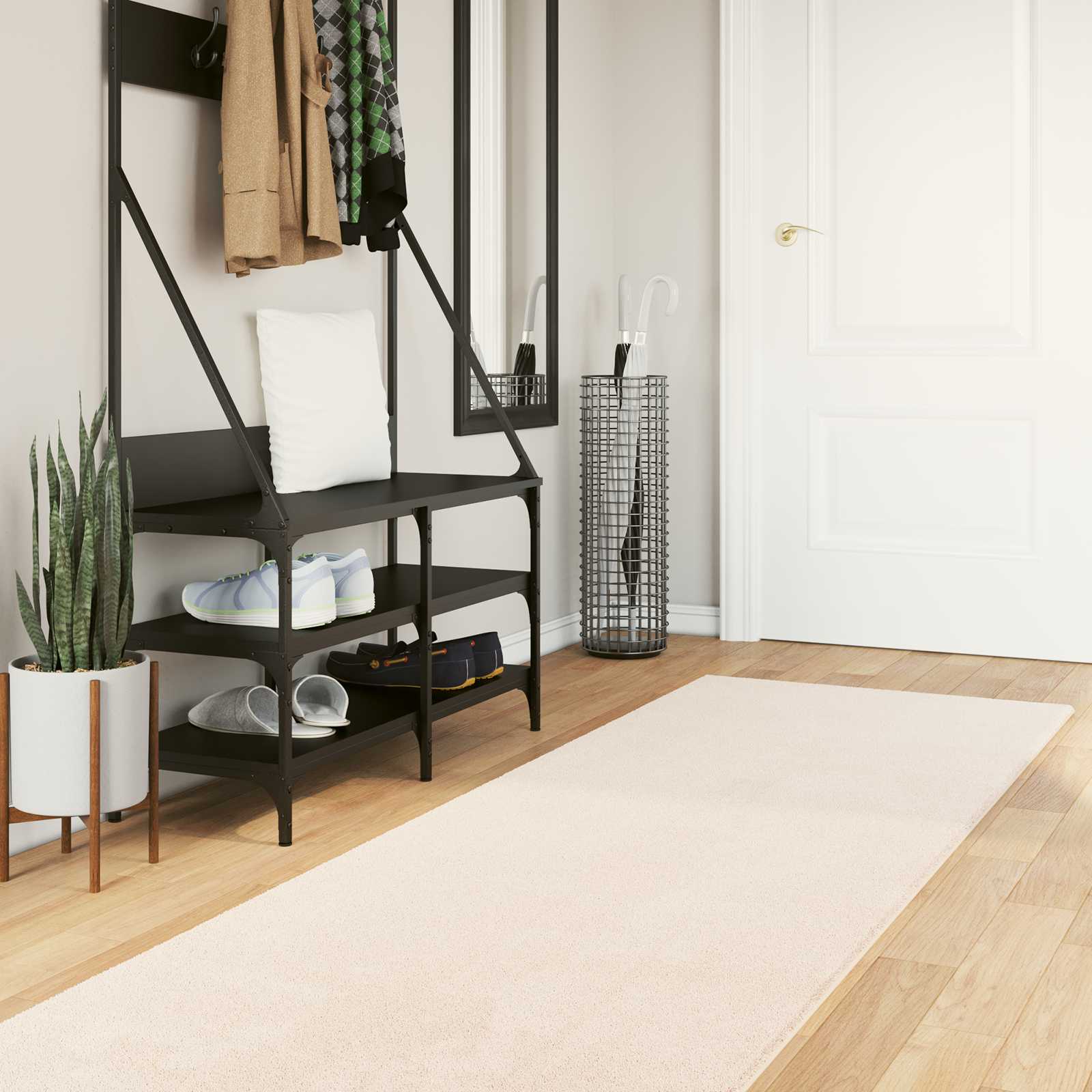 Teppich HUARTE Kurzflor Weich und Waschbar Anthrazit 60x110 cm