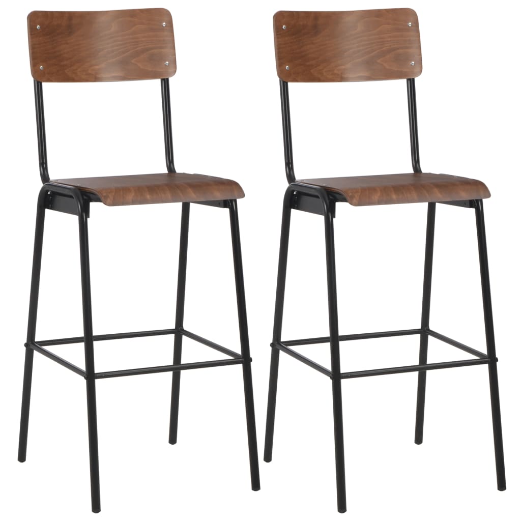 Barhocker 4 Stk. Massives Sperrholz Stahl