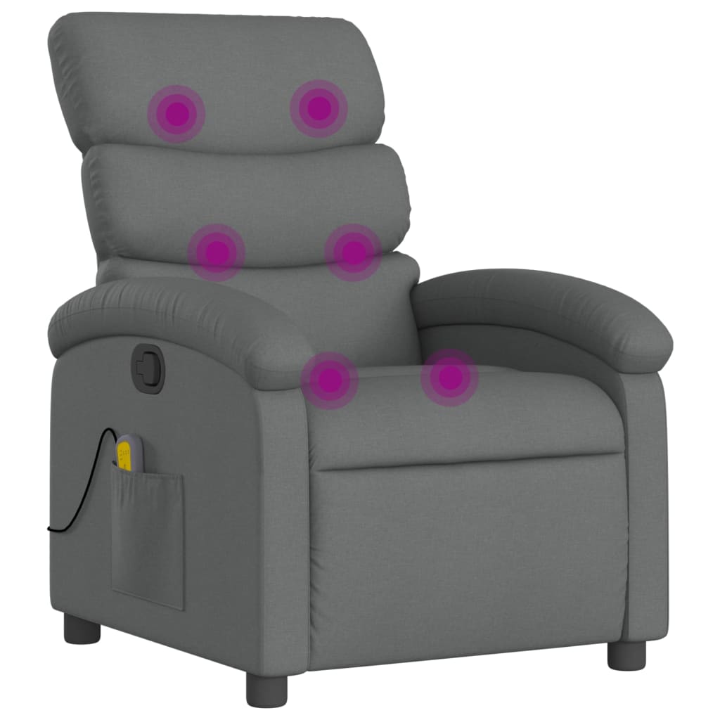 Massage-Relaxsessel, hellgrauer Stoff