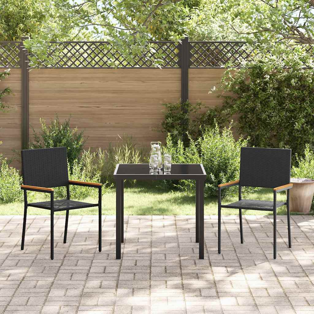 Garten Stapelstühle 4 pcs Braun und Schwarz 54 x 56 x 90 cm