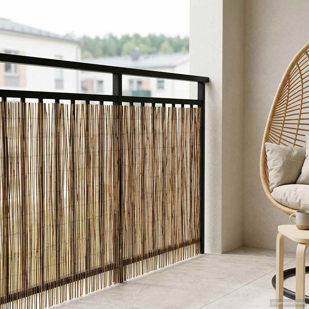 Gartenzaun Karbonisiert 500 x 100 cm Schilf