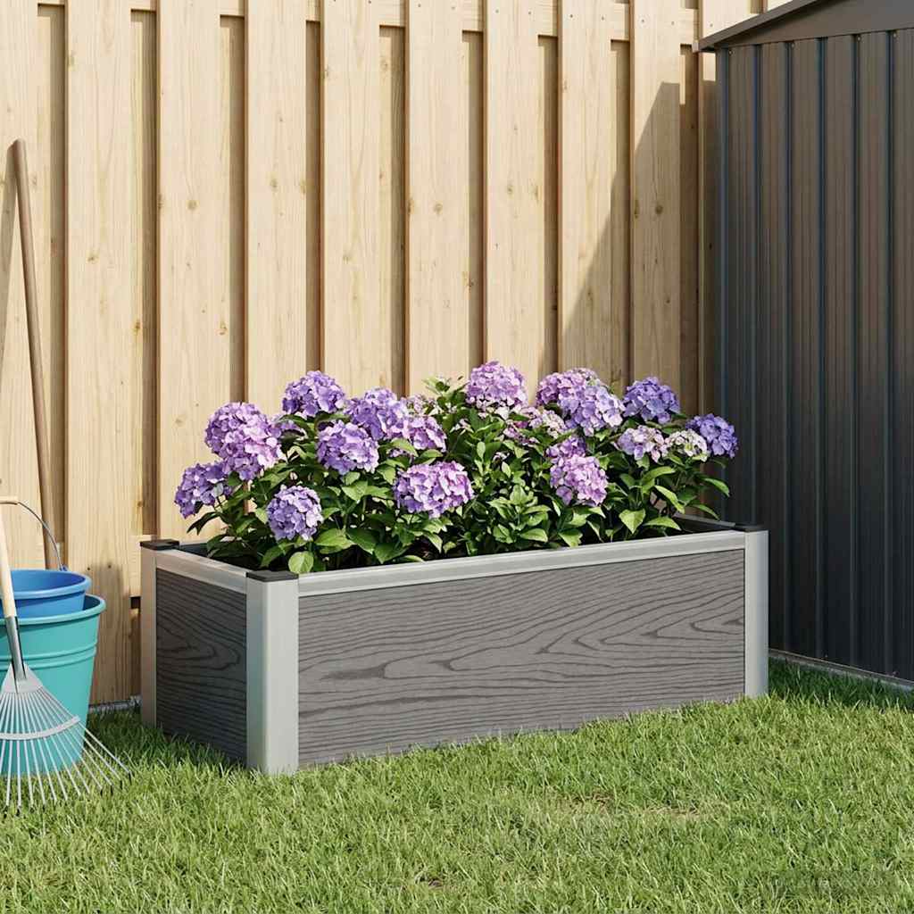 Hochbeet Grau 50 x 30 x 22 cm WPC und Aluminium