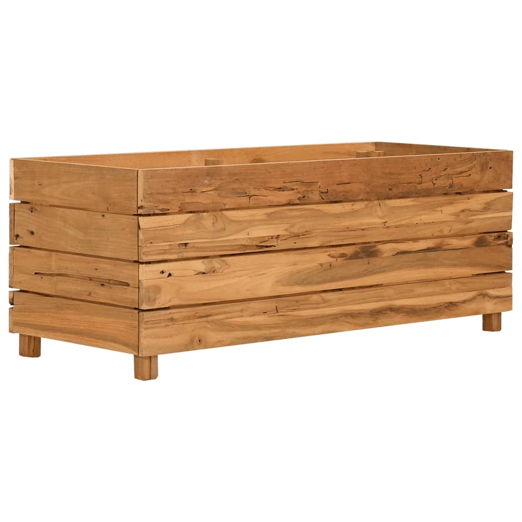 Hochbeet 100x40x72 cm Teak Altholz und Stahl