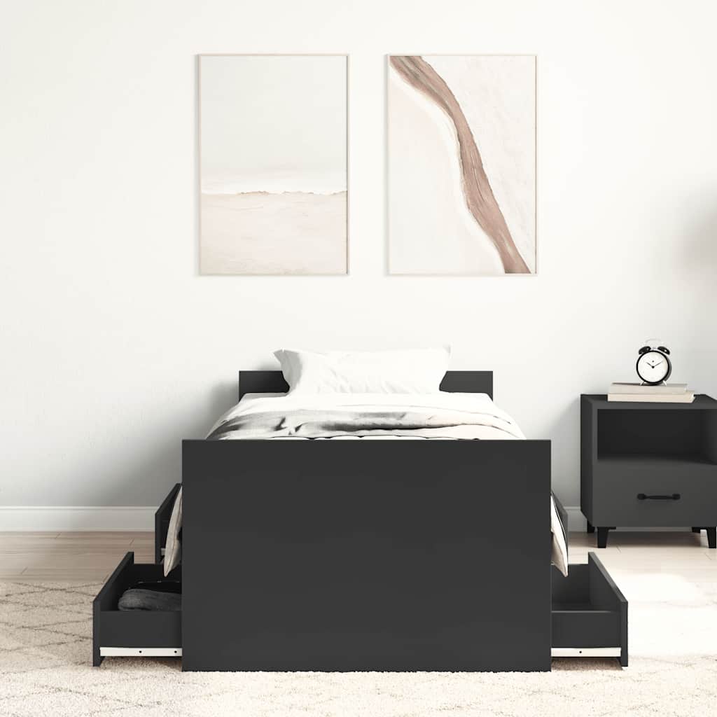 Bettgestell mit Kopf- und Fußteil Weiß 100x200 cm