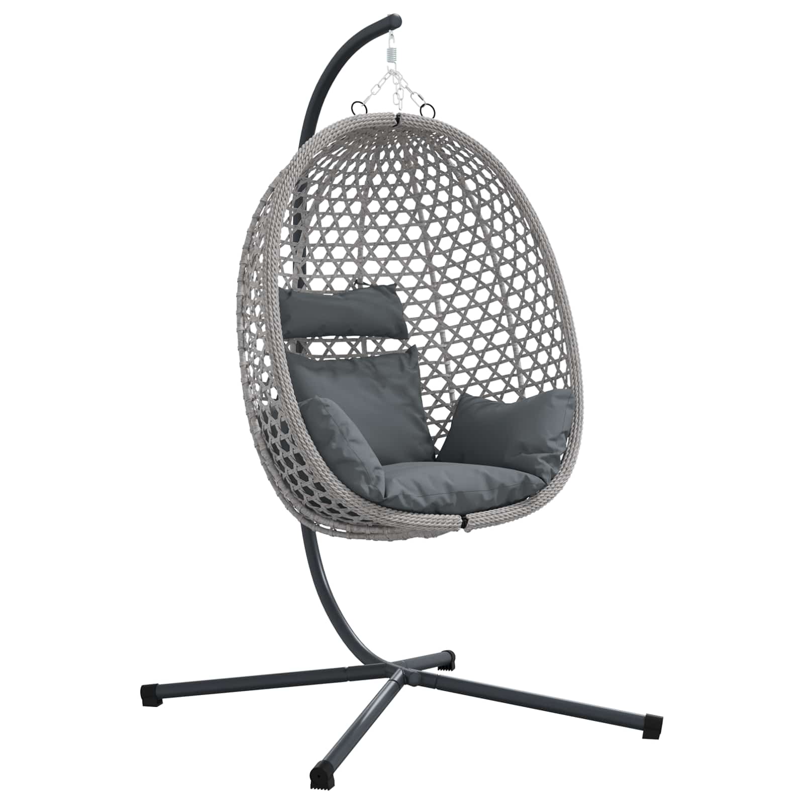 Hängendes Ei-Stuhl Hellcreme 104 x 100 x 191 cm Poly-Rattan