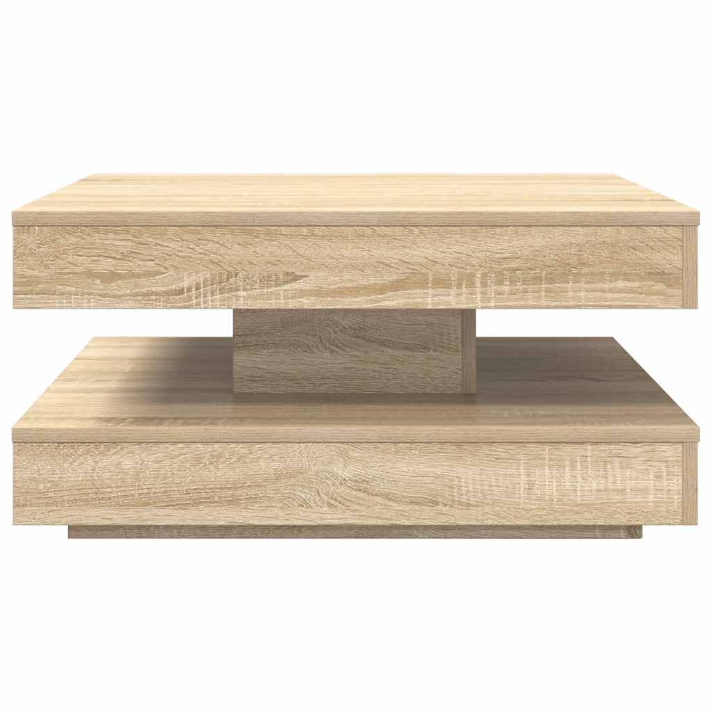 Couchtisch 360-Grad Drehbar Weiß 90x90x34,5 cm