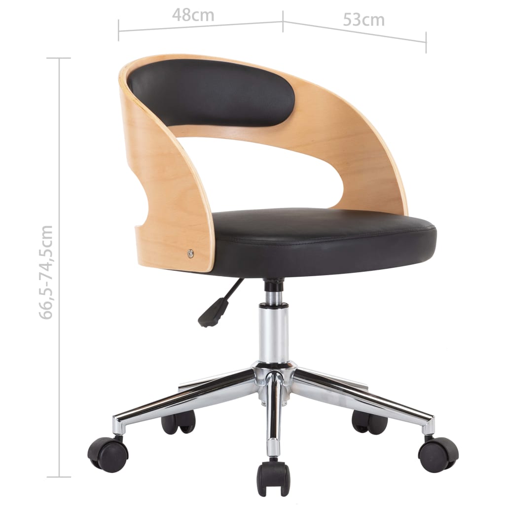 Drehbarer Bürostuhl Taupe Bugholz und Stoff