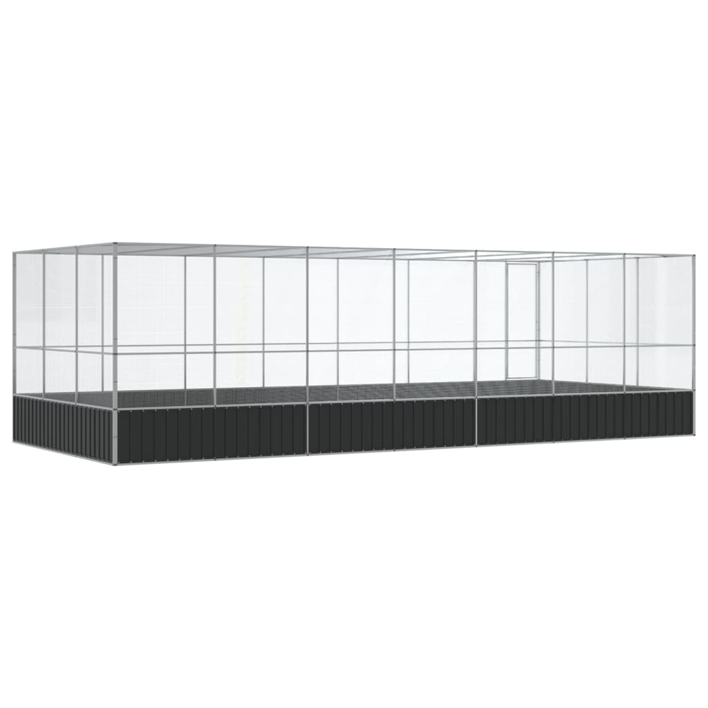 Voliere Silbern 210,5x107x212 cm Stahl
