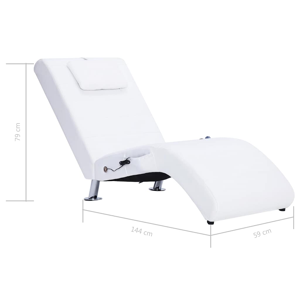 Massage-Chaiselongue mit Kissen Schwarz Kunstleder