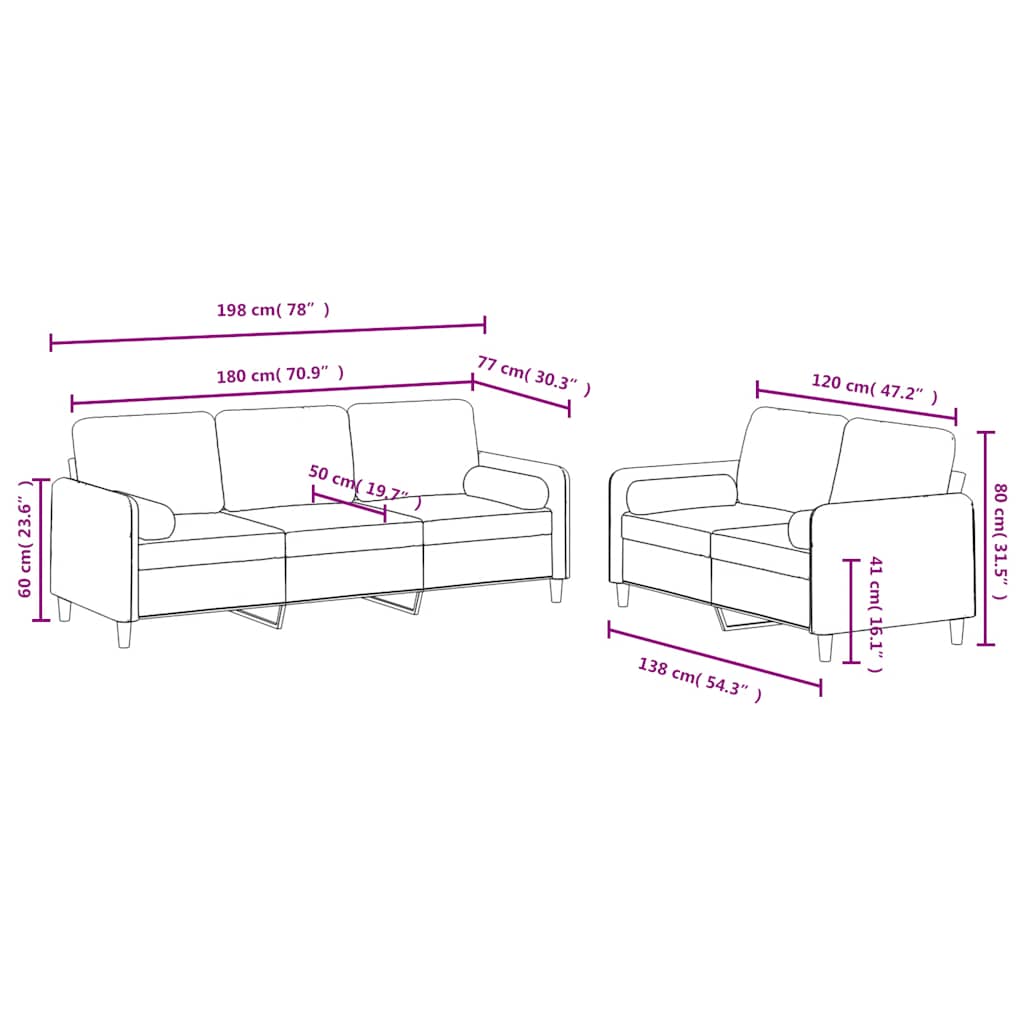 3-tlg. Sofagarnitur Dunkelgrün Samt