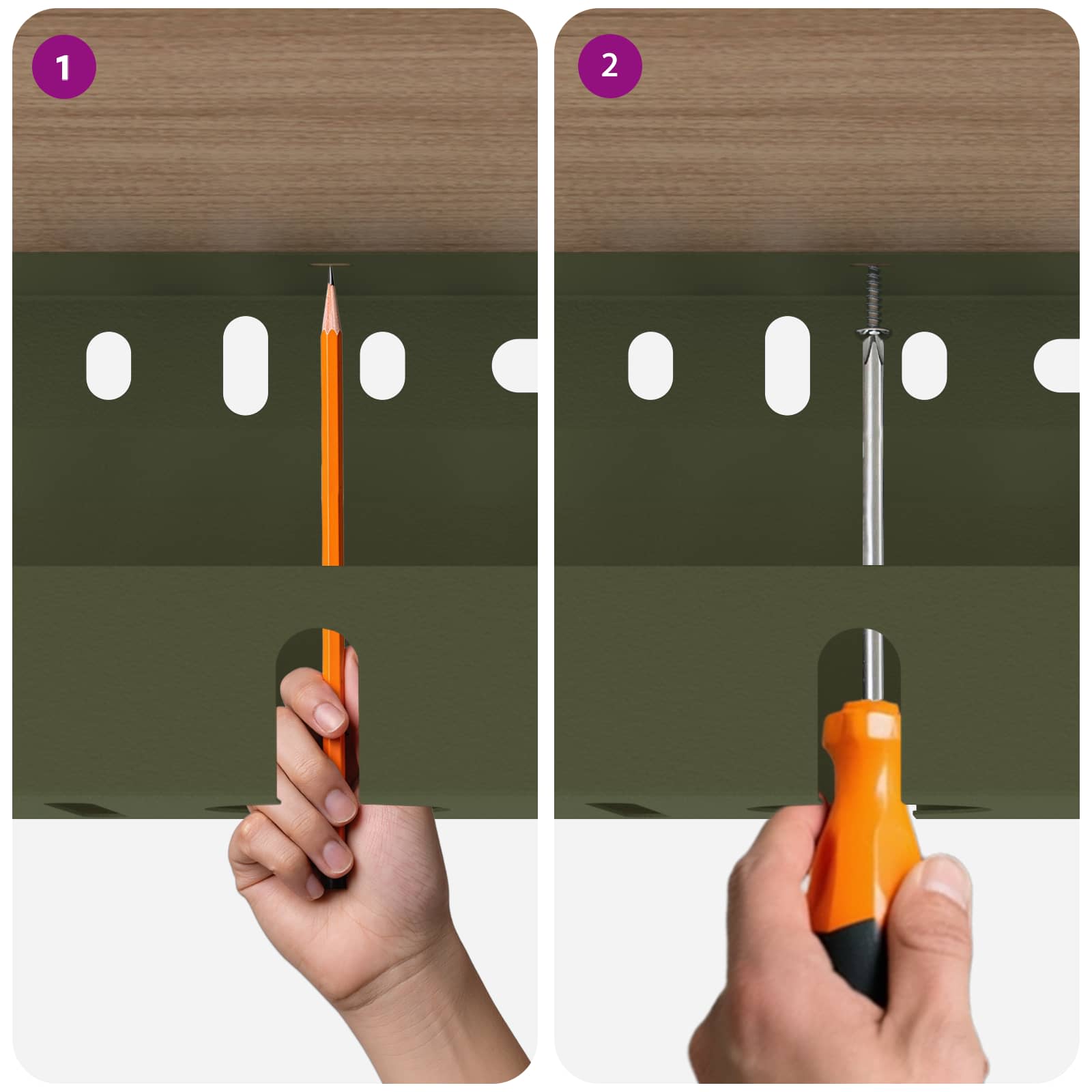 Unter dem Schreibtisch Kabelmanagement Tray 2 Stk. Anthrazit
