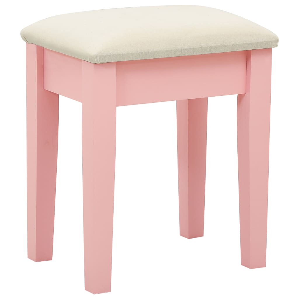 Schminktisch mit Hocker Weiß 65x36x128 cm Paulownia-Holz MDF