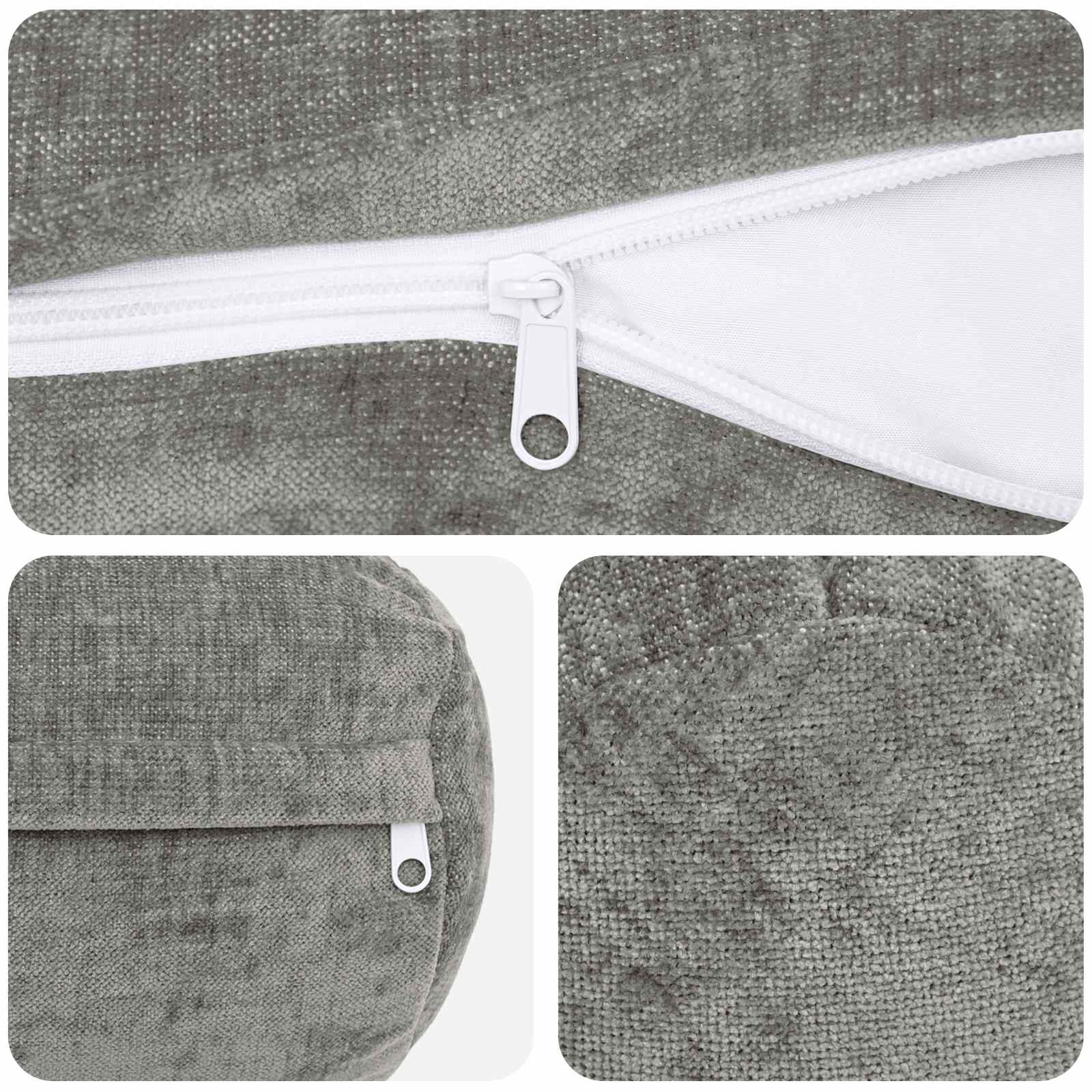 Kissenbezug 6 Stk. HEERLEN Dunkelgrau 30 x 30 cm Chenille-Stoff
