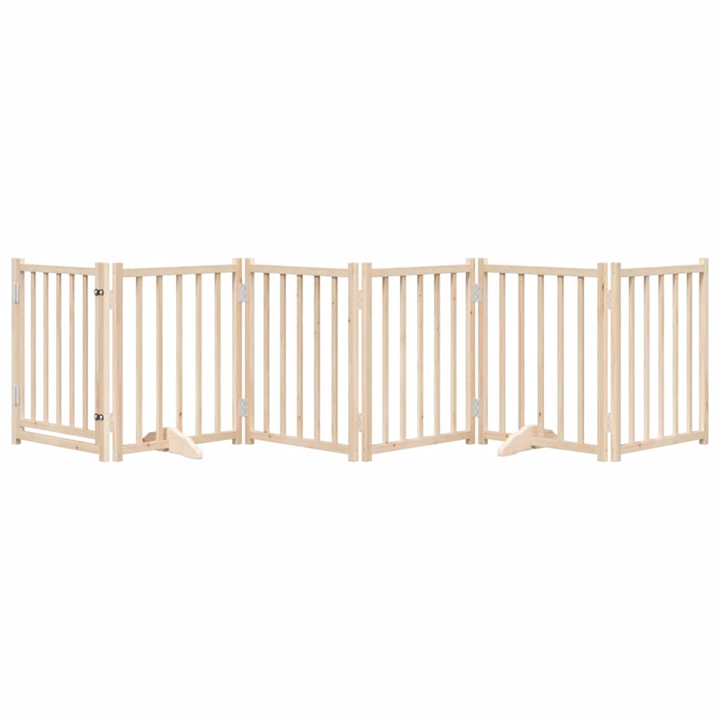 3-tlg. Hundetor Faltbar 150 cm Massivholz Tanne