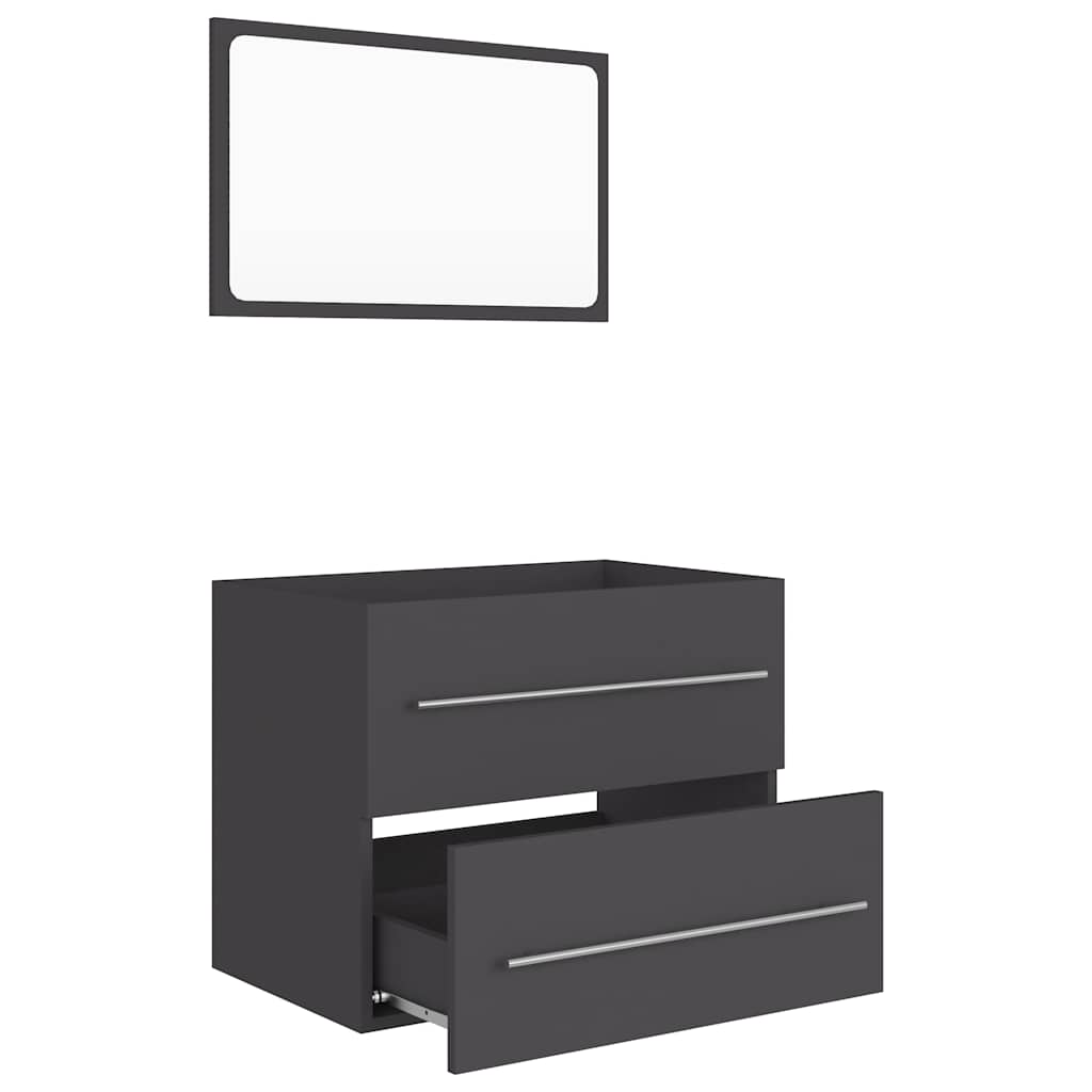 2-tlg. Badmöbel-Set Weiß Holzwerkstoff
