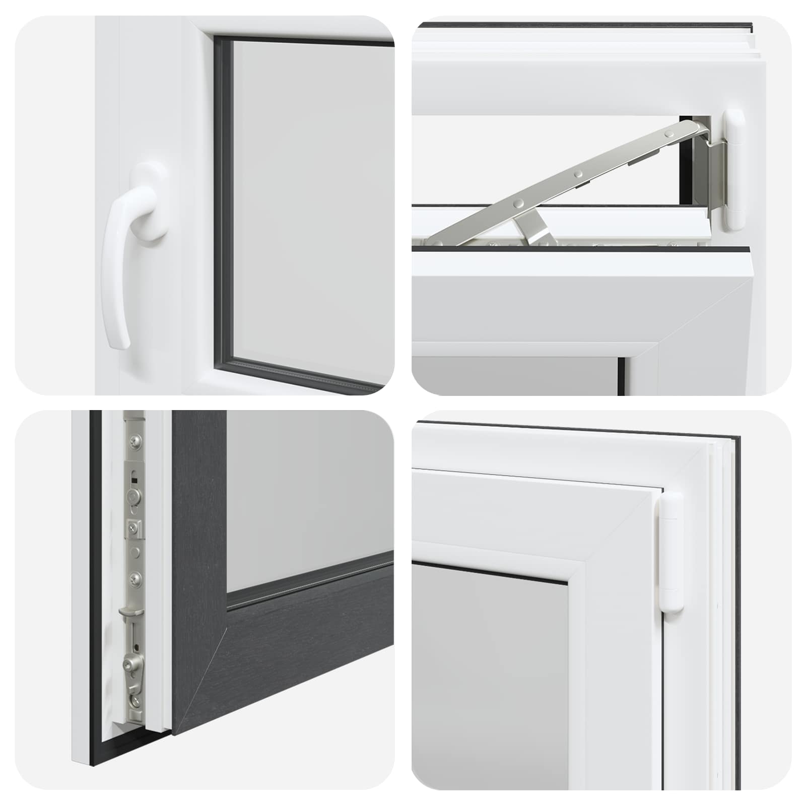 Kellerfenster RISOR 50 x 50 cm PVC und Glas Weiß