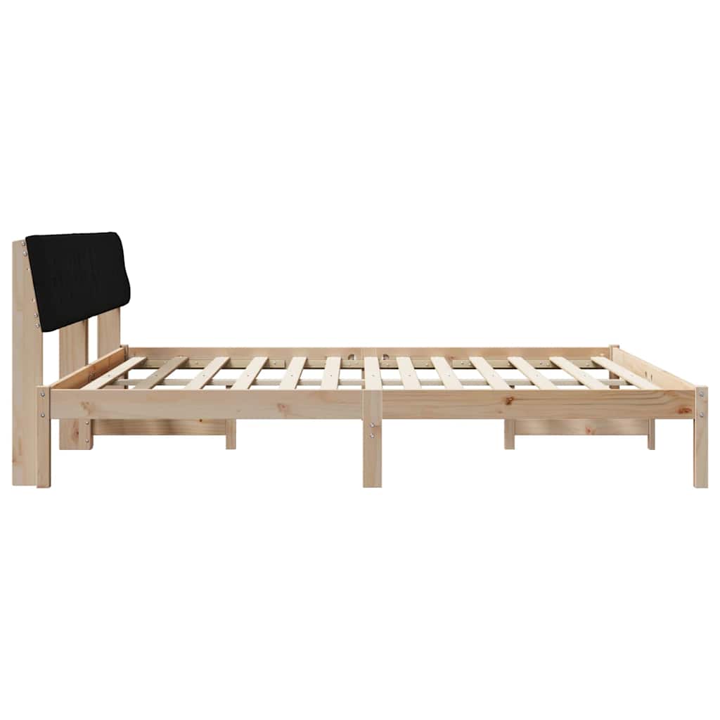 Bettgestell Braun und hellgrau 200 x 200 cm Massivholz Kiefer