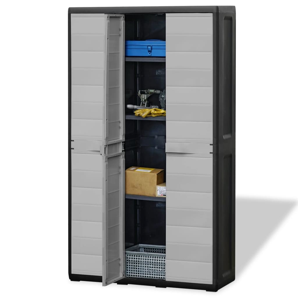 Gartenschrank mit 4 Böden Schwarz