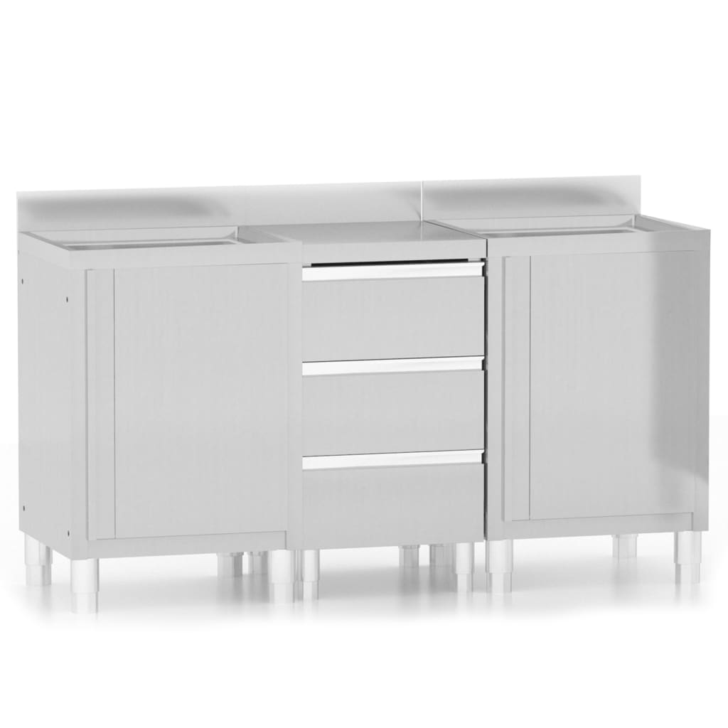 Gewerbe-Küchenschrank mit 2 Schubladen 50x60x96 cm