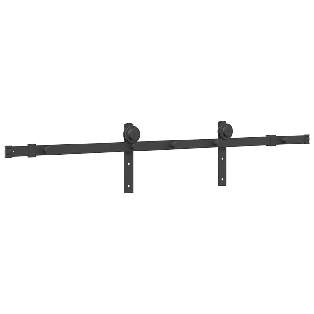 Schiebetürbeschlag-Set 183 cm Stahl Schwarz