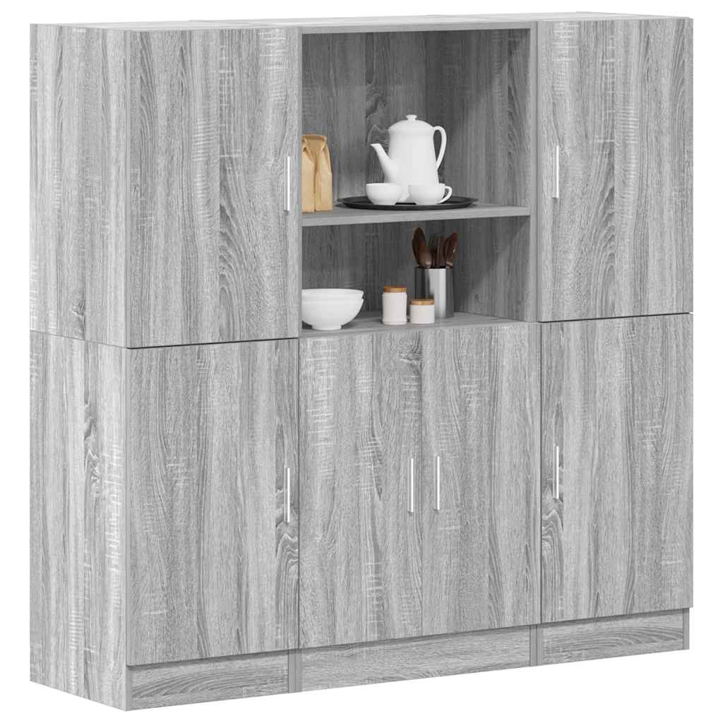 3-tlg. Küchenschrank-Set Weiß Holzwerkstoff