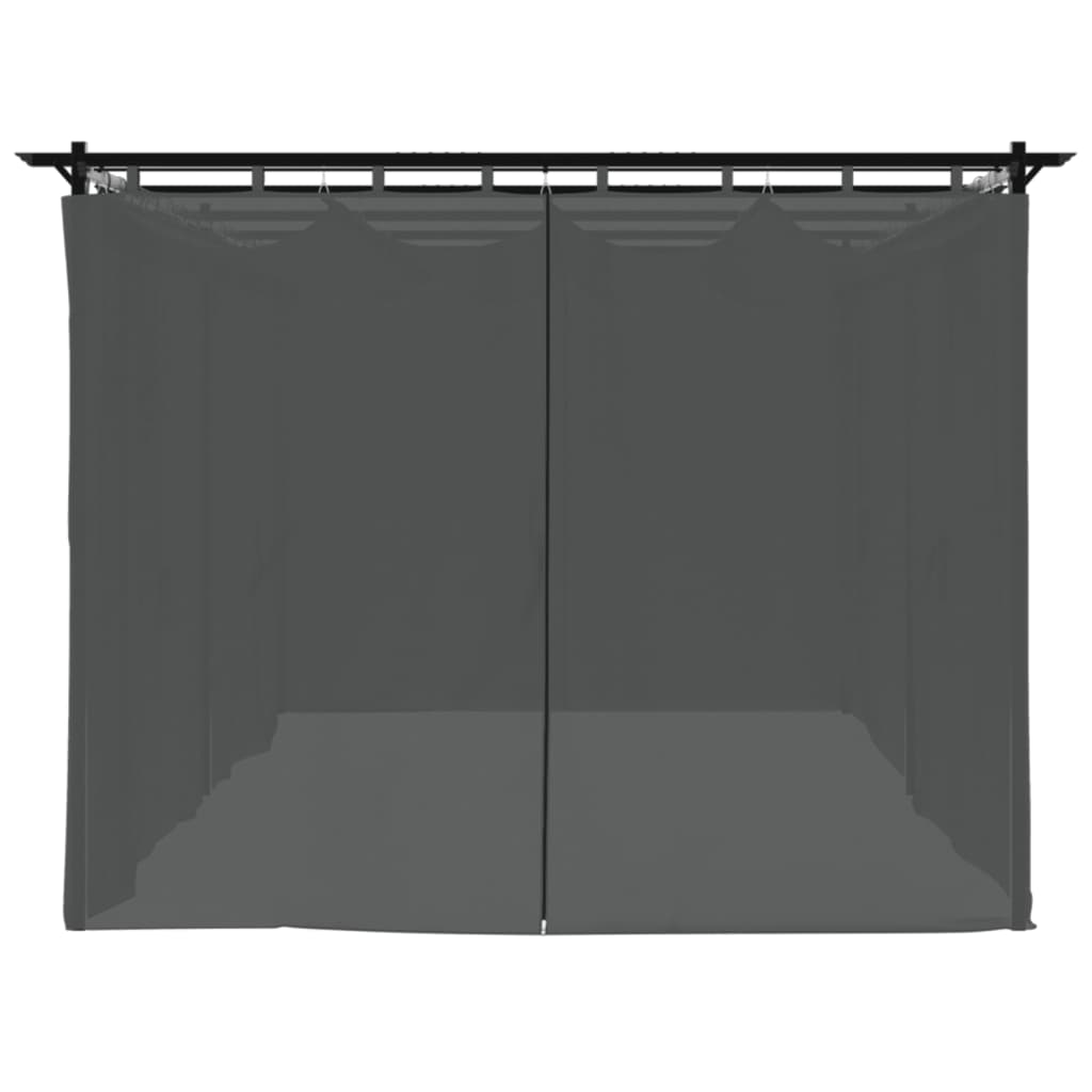 Pavillon mit Vorhängen Creme 3x3 m Stahl