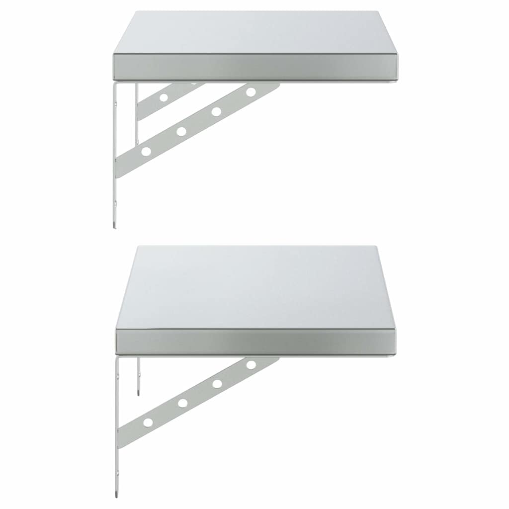 Wandregale 2 Stk. 100x40 cm Silbern Edelstahl