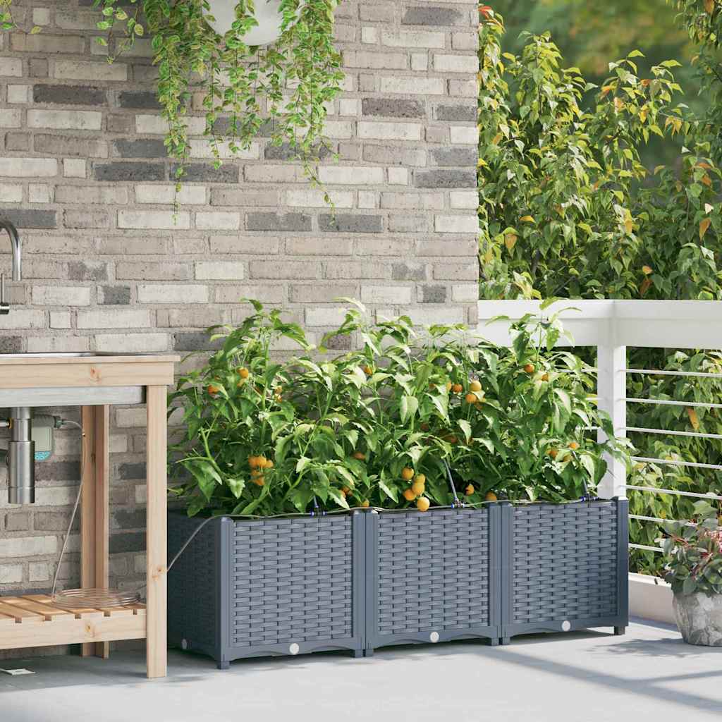 Garten-Pflanzgefäß 4 Stk. Braun 160 x 40 x 22 cm PP