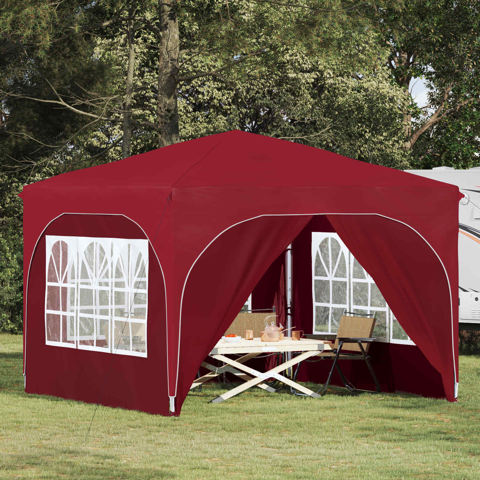Pop-up Partyzelt 290 x 290 x 245 cm Creme