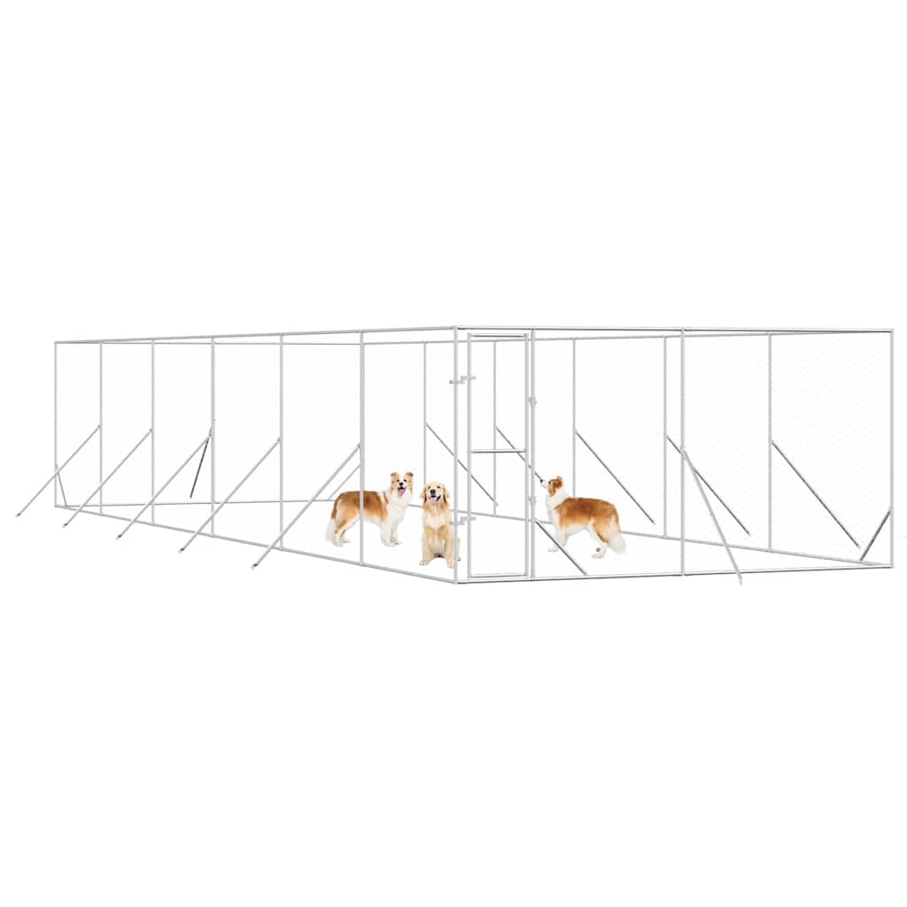 Outdoor-Hundezwinger Silbern 2x2x2 m Verzinkter Stahl