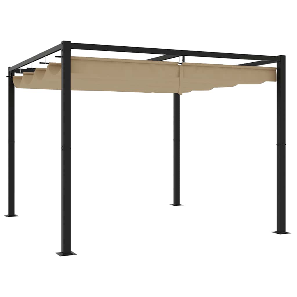 Pavillon mit Netzwände Creme 3x3 m Stahl