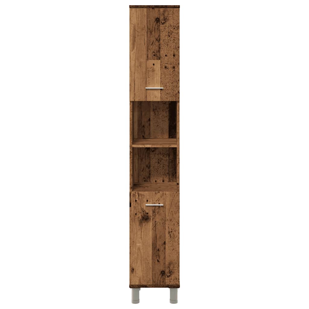 Badezimmerschrank Weiß 30x30x179 cm Holzwerkstoff