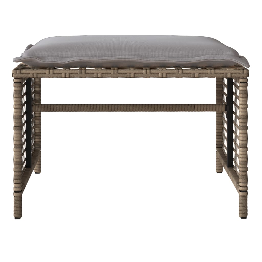 4-tlg. Garten-Sofagarnitur mit Kissen Schwarz Poly Rattan Glas