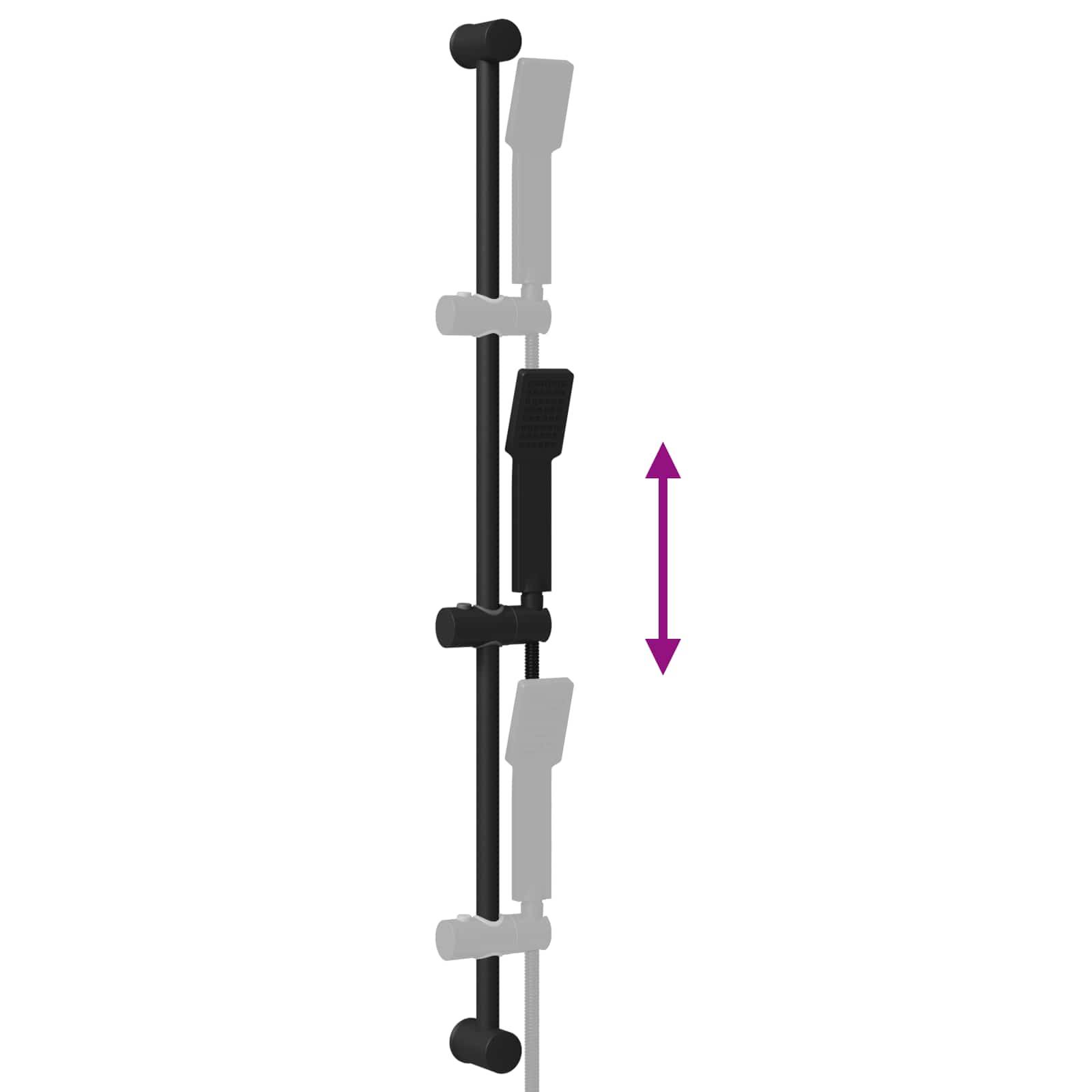 Duschsystem-Set Chrom 70 cm Edelstahl