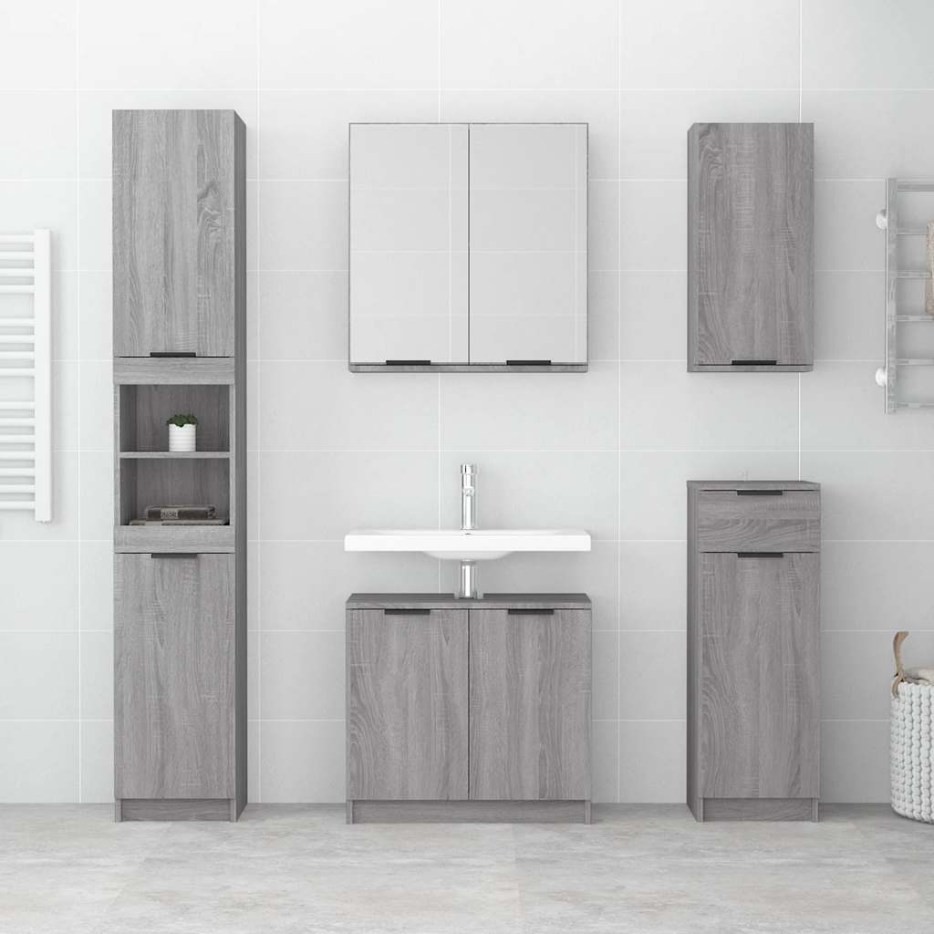 Badschrank Weiß 32x34x188,5 cm Holzwerkstoff