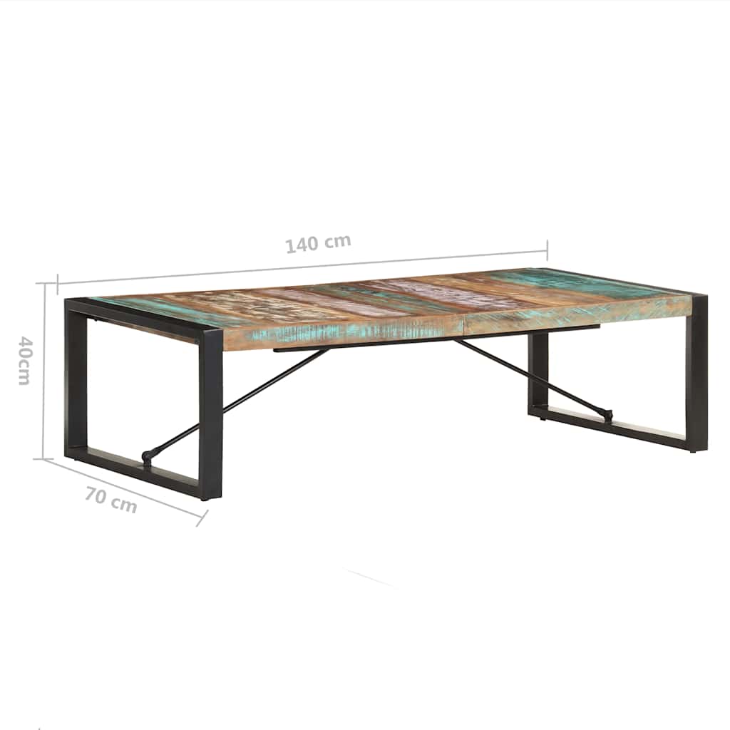 Couchtisch 140x140x40 cm Raues Mangoholz