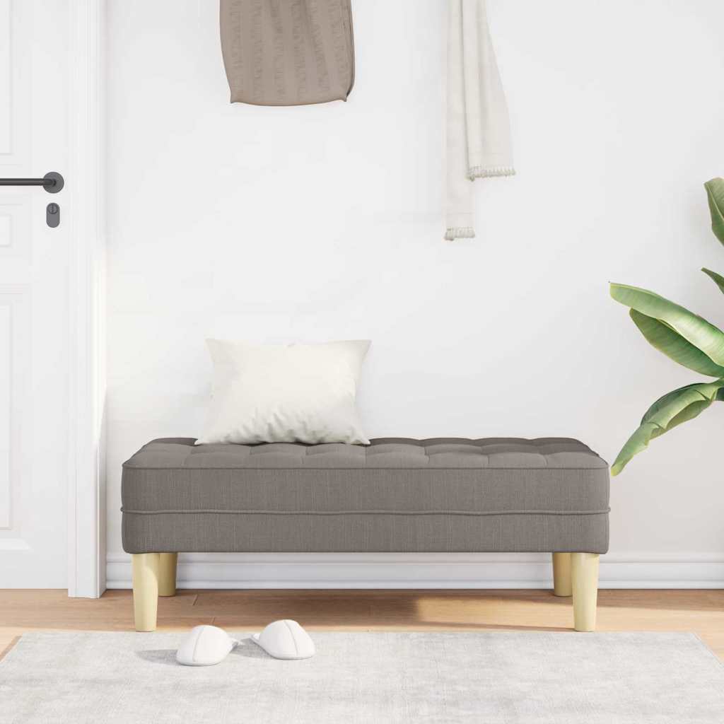 Bank mit Kissen Hellgrau 113 x 57 x 39 cm Stoff