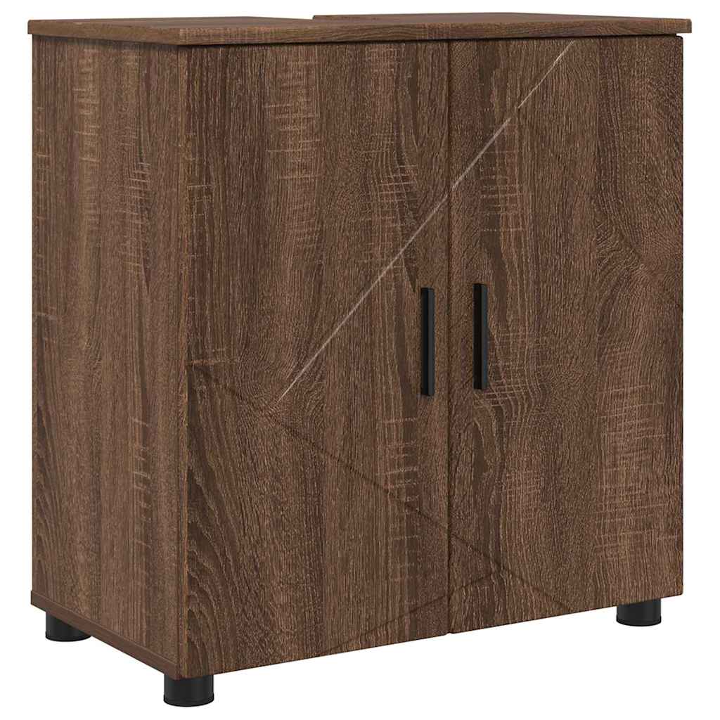 Badezimmermöbel-Set mit Tür 2 pcs Weiß Holzwerkstoff & Metall