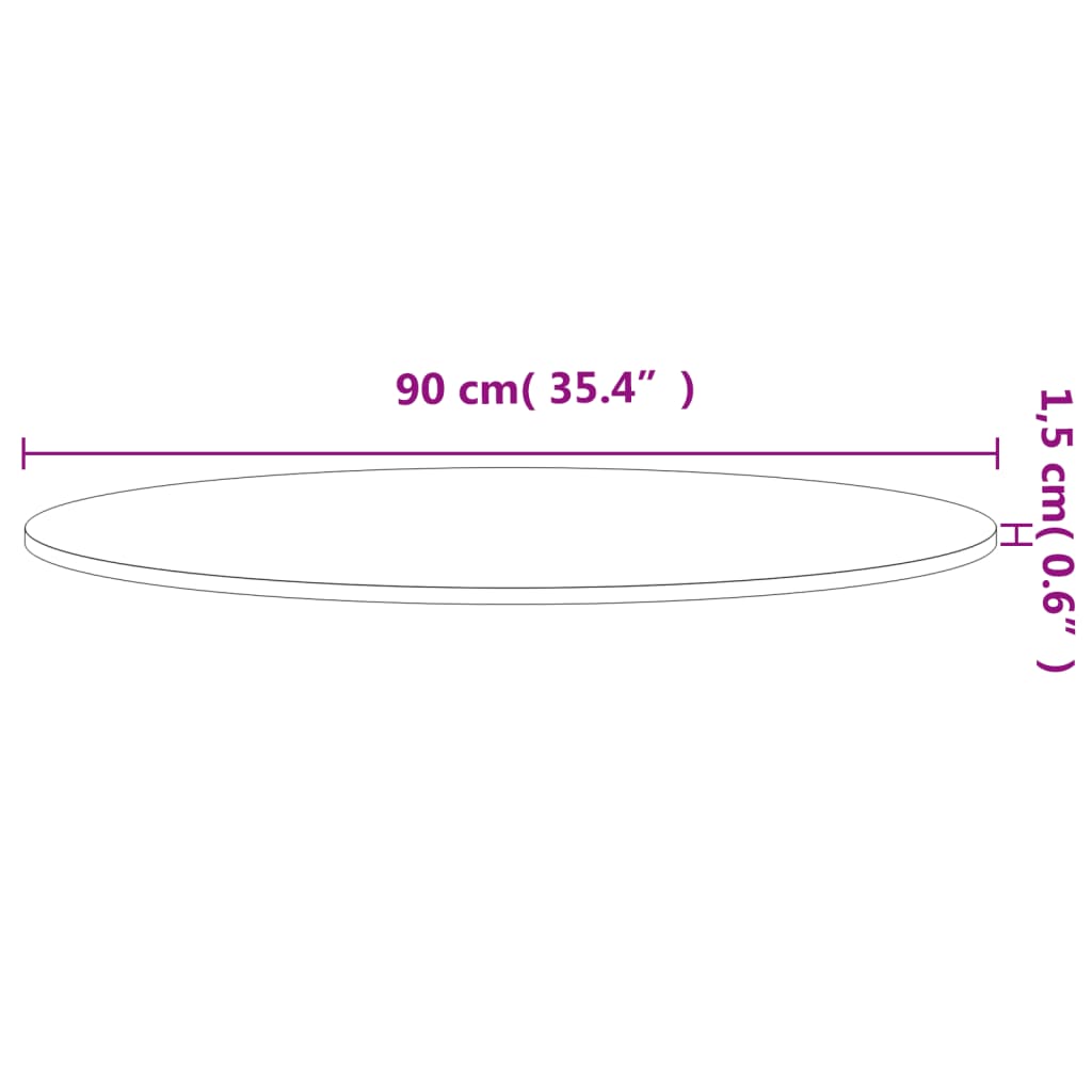 Tischplatte Ø30x1,5 cm Rund Massivholz Buche