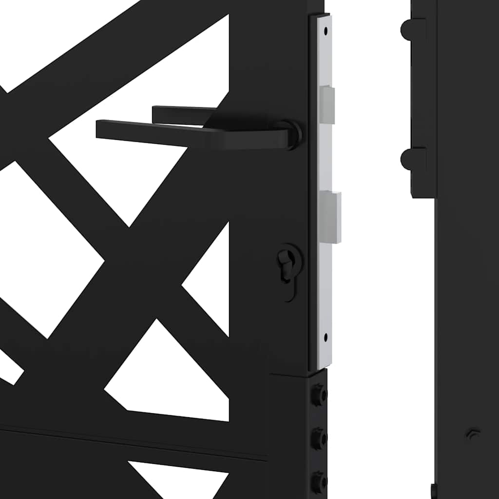 Gartentor Schwarz 100x100 cm Stahl Lichtdesign